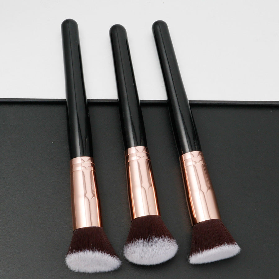 Flat Head Bevel Three Piece Portable Makeup Brush Pi-Mart