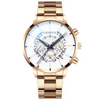 Steel Band Calendar Quartz Watch