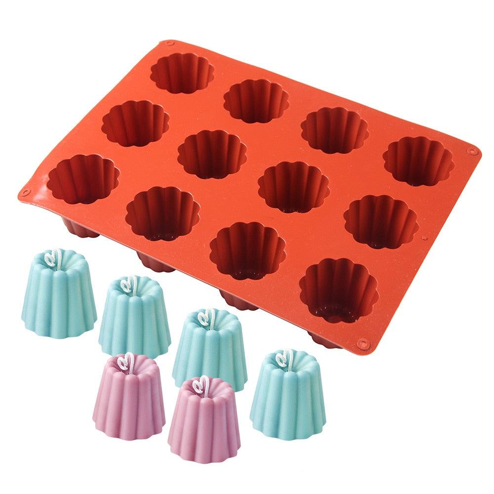 12 Cavity Silicone Mold Cake Mold Muffin Cupcake Baking Tray Dessert Pastry Cake Decorating Tools Nonstick Cannel Mold Baking Cake Pan For Bread Muffin Cake Baking Pan Kitchen Baking Molds Stevvex
