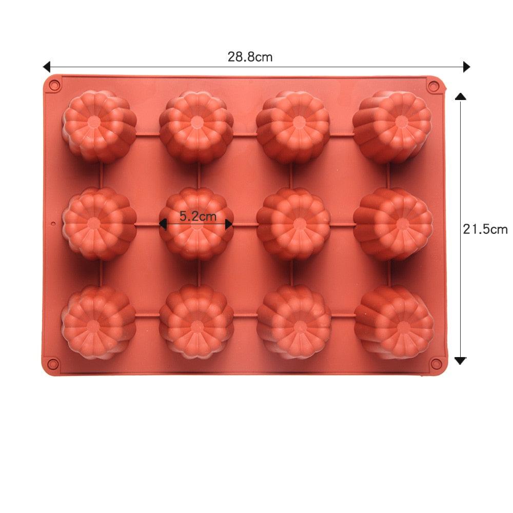 12 Cavity Silicone Mold Cake Mold Muffin Cupcake Baking Tray Dessert Pastry Cake Decorating Tools Nonstick Cannel Mold Baking Cake Pan For Bread Muffin Cake Baking Pan Kitchen Baking Molds Stevvex