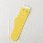 1/2 Pairs Girls Thin Socks Pack Harajuku Cute Long Frilly Socks Casual Soft Nylon High Elastic Solid White Purple Solid Color Stylish Casual Socks For Men And Women Stevvex
