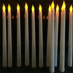 12 Pieces Warm White Light Flameless LED Taper Candles Flickering Remote Battery Operated Led Warm 3D Wick Light Window Candles Real Wax Christmas Home Wedding Decor Battery Operated Christmas Halloween Wedding Decoration Candles Stevvex
