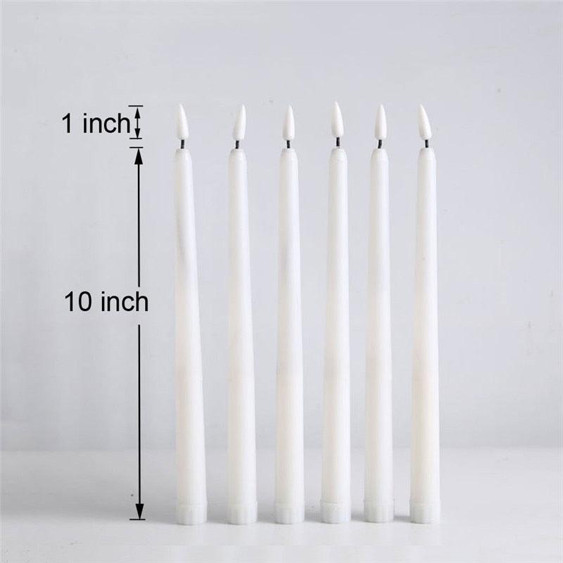 12 Pieces Warm White Light Flameless LED Taper Candles Flickering Remote Battery Operated Led Warm 3D Wick Light Window Candles Real Wax Christmas Home Wedding Decor Battery Operated Christmas Halloween Wedding Decoration Candles Stevvex