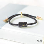 12 Zodiac Bracelet Charm Jewelry Adjustable Braided Rope Couple Bracelets Handmade Navy String Bracelet With Metal Knot Men Women Braided Bracelets Gifts