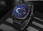 Men's Multifunction Analog Quartz Watches Waterproof Wrist Watch With Stainless Steel Mesh Band Excellent Design Perfect Gift - SJB-DIAMOND ELITES