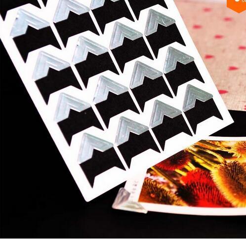 120 pcs/lot (5 sheets) DIY Vintage Corner kraft Paper Stickers for Photo Albums Frame Decoration Scrapbooking Gifts for Valentine Anniversary Gifts Stevvex
