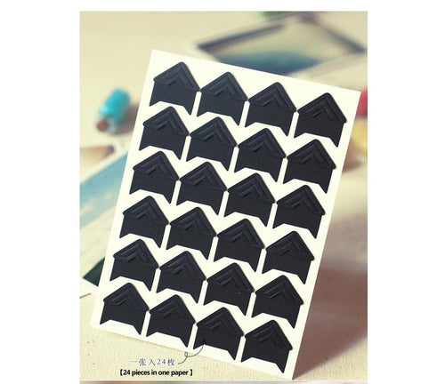 120 pcs/lot (5 sheets) DIY Vintage Corner kraft Paper Stickers for Photo Albums Frame Decoration Scrapbooking Gifts for Valentine Anniversary Gifts Stevvex