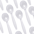 Avant Grub 5" Wide Clear Plastic Soup Spoons, 50 Pack - SJB-DIAMOND ELITES