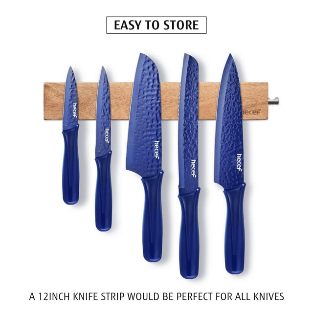 Hecef 5PCS Kitchen Knife Set, Blue Sharp Essential Chef Cooking Knives with Ergonomic Handle - SJB-DIAMOND ELITES