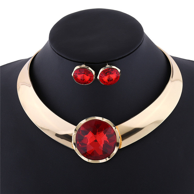 Jewel necklace earring set
