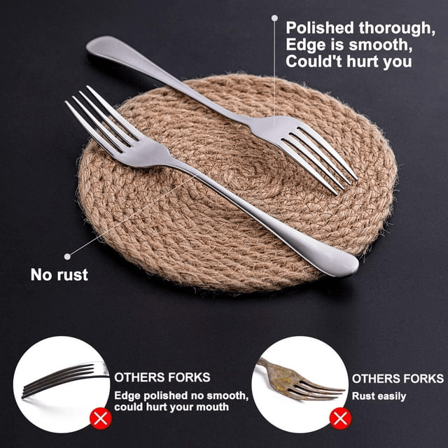 Aursear Upgrade Stainless Steel Dinner Forks Set, Salad Forks,Silver - SJB-DIAMOND ELITES