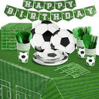 171-Piece Soccer Party Decorations, Serves 24 Sports-Themed Birthday Party Supplies with Plates, Napkins, Cups, and Green Cutlery Set, Tablecloth, and Banner Included - SJB-DIAMOND ELITES