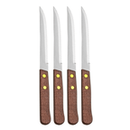 4 Pack Stainless Steel Steak Knives Knife Set Utensil Cutlery Wooden Serrated - SJB-DIAMOND ELITES