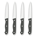 GPED Steak Knives Set of 4, 4.5-inch Serrated Steak Knife Set, Ultra Sharp Stainless Steel Triple Rivet Collection Kitchen Steak Knife Set, Non-Stick & Rust-Resistant Dinner Knives - SJB-DIAMOND ELITES