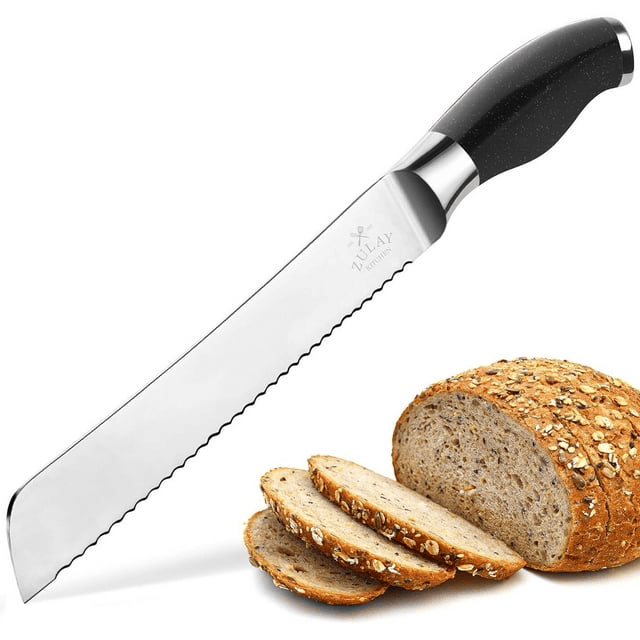 Zulay Kitchen Serrated Bread Knife Black - SJB-DIAMOND ELITES