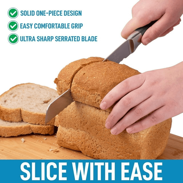 Zulay Kitchen Serrated Bread Knife Black - SJB-DIAMOND ELITES