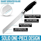 Zulay Kitchen Serrated Bread Knife Black - SJB-DIAMOND ELITES
