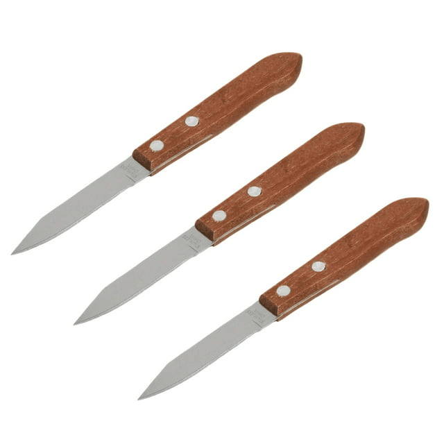 Chef Craft 3" Long Stainless Steel Blade Paring Granny Knife - Great for Peeling Vegetables and Cutting Fruit 3 Pack - SJB-DIAMOND ELITES