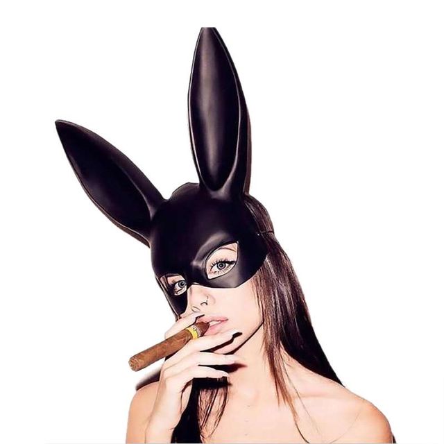 Fashion Black Rabbit Ear Half Face Mask Pi-Mart