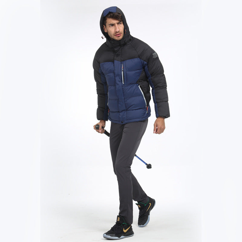 Men's sports padded hooded warm cotton jacket