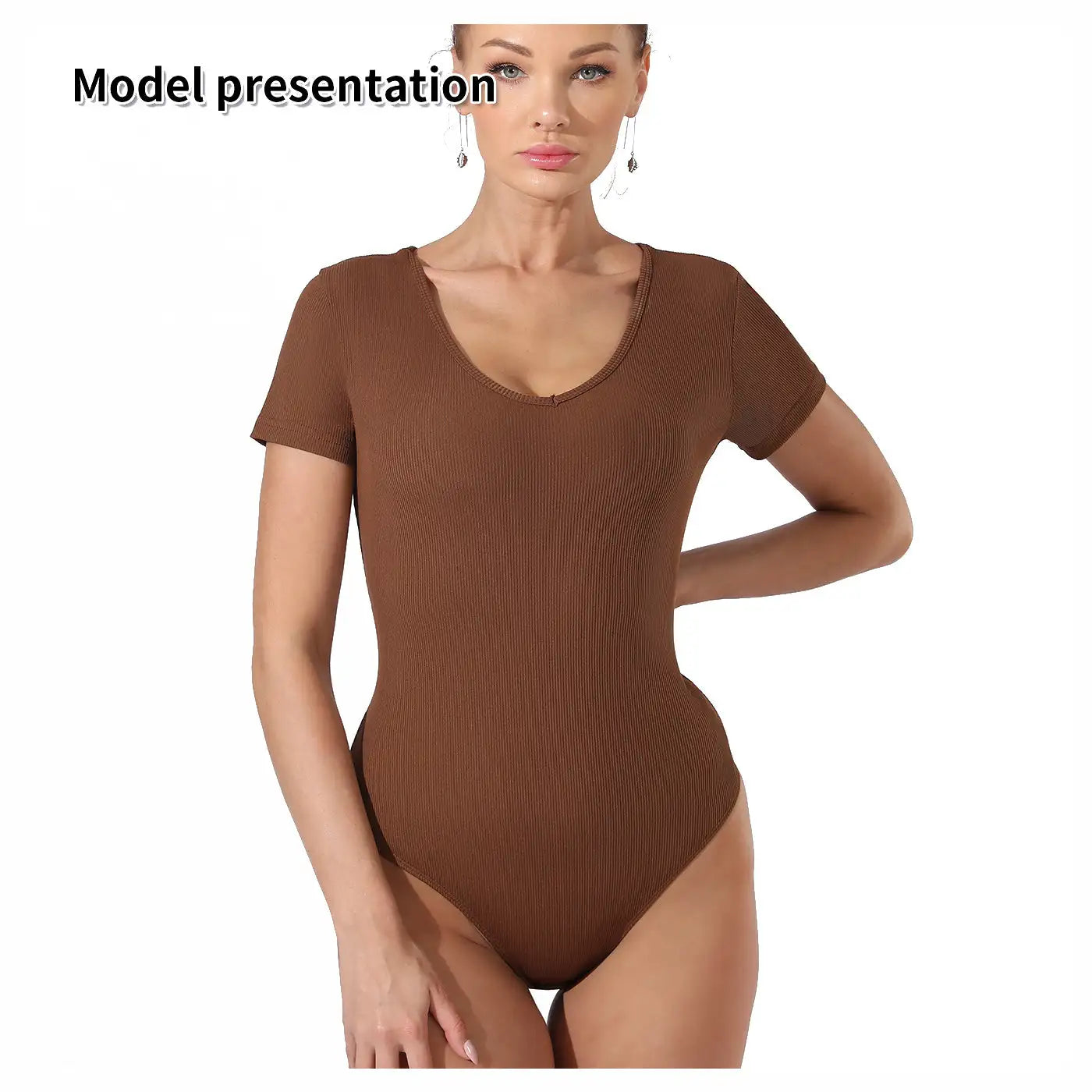 Women's Fashion Simple Solid Color Bodysuit - SJB-DIAMOND ELITES