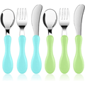 Freaki 6PCS Toddler Utensils Set, Toddler Utensils Stainless Steel Fork, Spoon and Knife Set with Silicone Holding Design, Children's Flatware Set, BPA Free, Dishwasher Safe - SJB-DIAMOND ELITES
