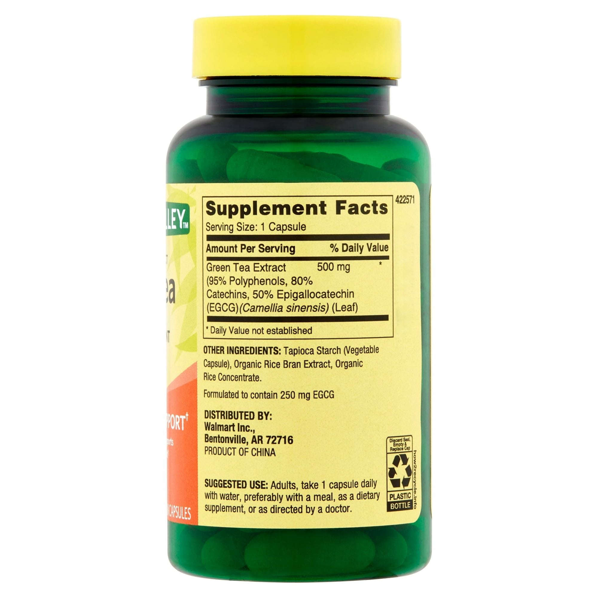 Spring Valley Green Tea Extract Vegetarian Capsules; 500 mg; 60 Count