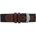 Timex Men's Expedition Acadia 40mm Watch – Black Case Black Dial with Black & Brown Leather & Fabric Strap