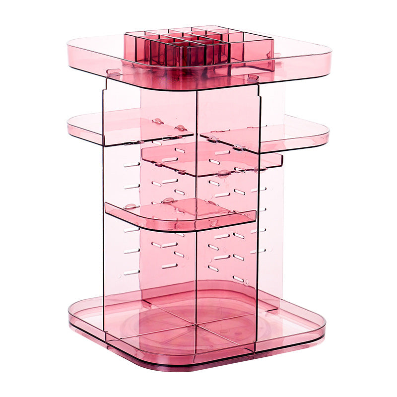 Rotating Acrylic Cosmetic Storage Box Transparent Pi-Mart
