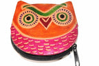 Leather Owl Coin Purse Handcrafted Embossed Compact Wallet BandsCo Straps