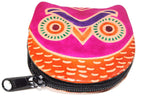 Leather Owl Coin Purse Handcrafted Embossed Compact Wallet BandsCo Straps