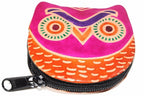 Leather Owl Coin Purse Handcrafted Embossed Compact Wallet BandsCo Straps