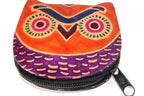 Leather Owl Coin Purse Handcrafted Embossed Compact Wallet BandsCo Straps