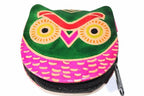 Leather Owl Coin Purse Handcrafted Embossed Compact Wallet BandsCo Straps