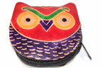 Leather Owl Coin Purse Handcrafted Embossed Compact Wallet BandsCo Straps