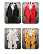 Men's jacket winter down jacket hooded mid-length fur collar Pi-Mart