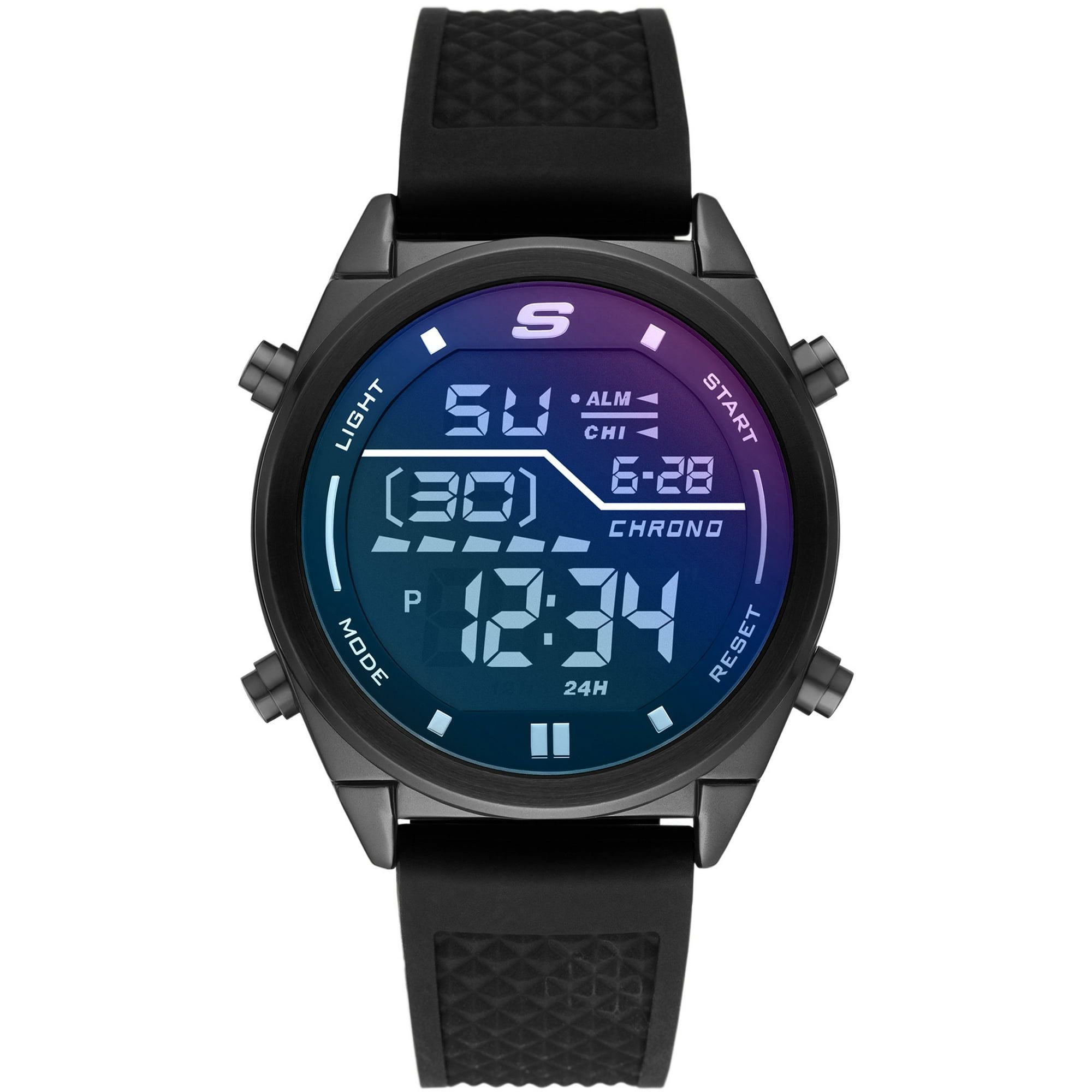Skechers Mens Digital Watch Black Silicone Band (SR5142W)