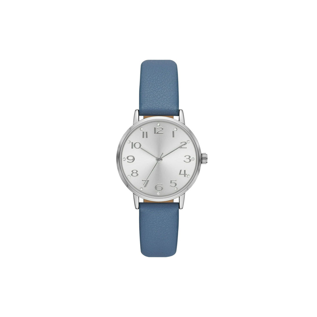 Time and Tru Women's Crystal Accent Silver Tone Watch