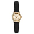 Time and Tru Women's Gold Tone Oval Watch with Faux Leather Strap