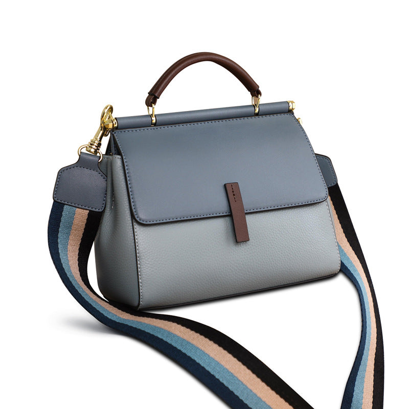 Cowhide leather tote bag shoulder purse leather crossbody strap 8853 - SJB-DIAMOND ELITES