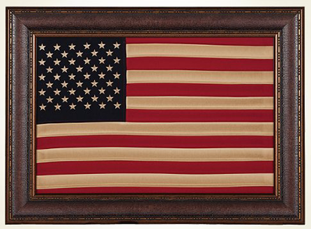 Flag Connections Antique Cloth American Flag, Framed, Wall Art, Décor The Military Gift Store