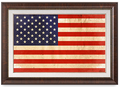 Flag Connections American Flag. Giclee Print& Brown Framed Art for Wall Decor. The Military Gift Store