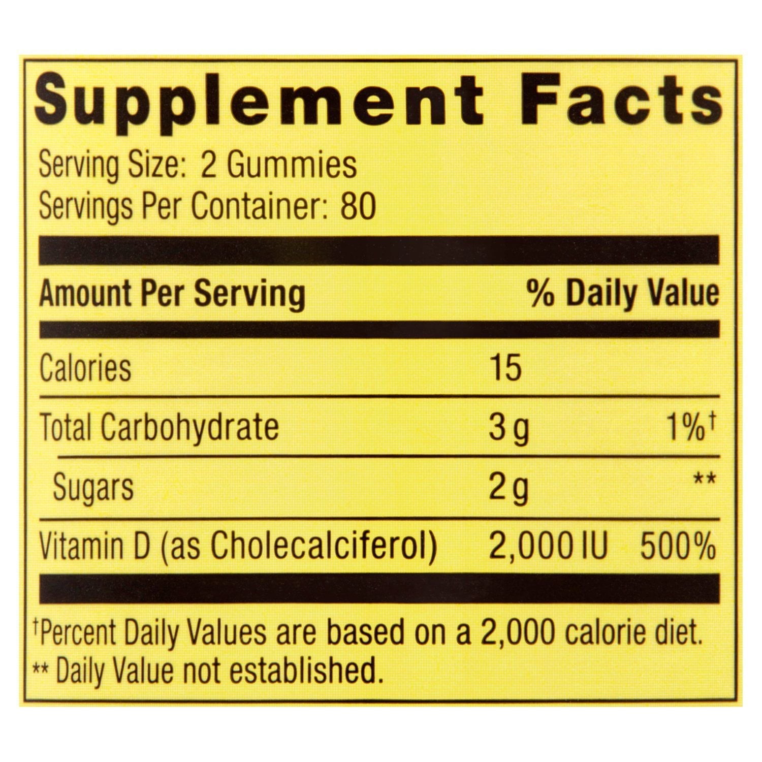 Spring Valley Vegetarian Vitamin D3 Gummies; 2000 IU; 50 mcg; 160 Count