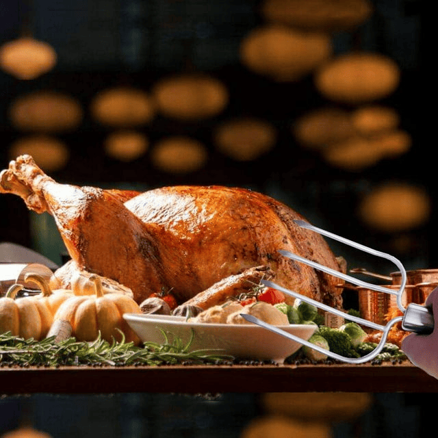 i Kito Thanksgiving Turkey Lifters Set of Two, Roasting Poultry Forks Serving Set Stainless Steel - SJB-DIAMOND ELITES
