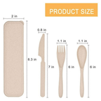 2 Pack Reusable Travel Utensils Set with Case, Wheat Straw Portable Knife Fork Spoons Tableware, Eco-Friendly Cutlery for Kids Adults Travel Picnic Camping Utensils, Green and Beige - SJB-DIAMOND ELITES