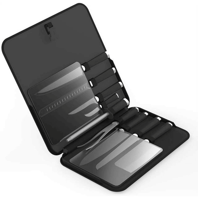 Chef's and BBQ's Premium Stainless Steel Knife Set, 9 Pcs Professional Kitchen Knives Mix in Portable Case - SJB-DIAMOND ELITES