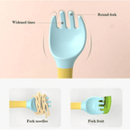 FACEGA Baby Training Spoons Forks 1 Sets with Travel Case, Toddler Feeding Utensils Set Children Tableware Travel Set BPA Free Self-Feeding Learning Spoons Forks for Kids Yellow - SJB-DIAMOND ELITES