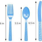 DecorRack Disposable Forks, Knives, Spoons, Party Utensils, Light Blue (96 Pcs) - SJB-DIAMOND ELITES