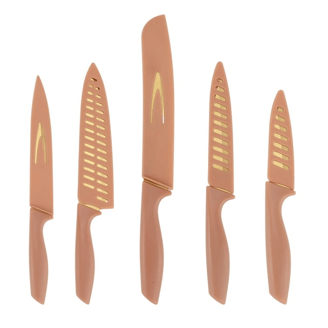 Just Feed Me by Jessie James Decker 5-Piece Knife Set, Terracotta Rose and Gold - SJB-DIAMOND ELITES