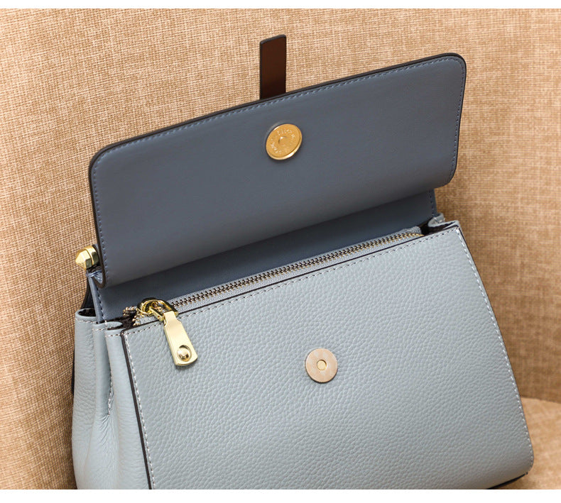 Cowhide leather tote bag shoulder purse leather crossbody strap 8853 - SJB-DIAMOND ELITES
